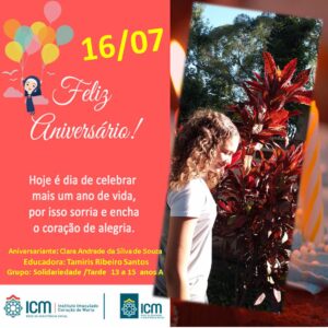 15 anos são de vida e alegria